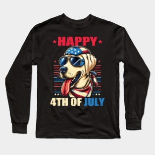 Happy 4th of July Patriotic American Labrador Retriever USA Long Sleeve T-Shirt